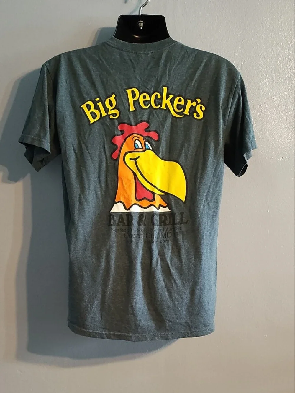 Big Peckers Bar & Grill Charcoal Gray Logo Tee - Men's Ocean City MD, Shirt